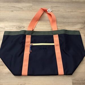 Pink Victoria's Secret Large Zip Tote Bag Navy Blue Coral NWT